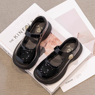 Girls Leather Shoes 2025 New Spring Black Children Shoes Mary Jane Princess Shoes Dress Single Shoes Girls Show