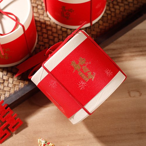 Xiwanteng Mengbao Candy Gift Box Baby's Full Moon Celebration Steamed Steadily Steamed Basket Candy Box First Birthday Red Happiness Egg Empty Paper Box