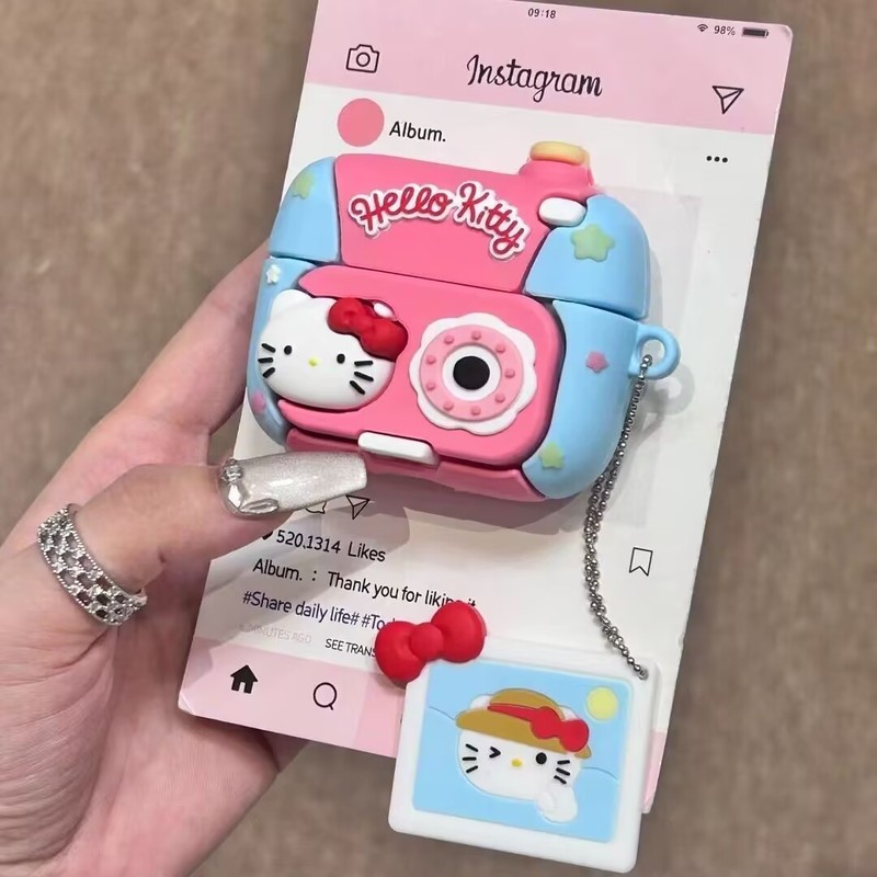 跨境卡通Kitty猫电话airpods4保护套苹果1/2代无线蓝牙耳机壳pro3|undefined