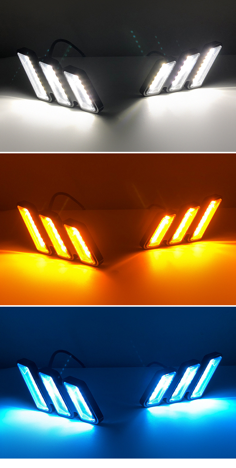 Suitable for universal car daytime running lights, Mustang-style styling lights, LED daytime running lights with flowing turn signals