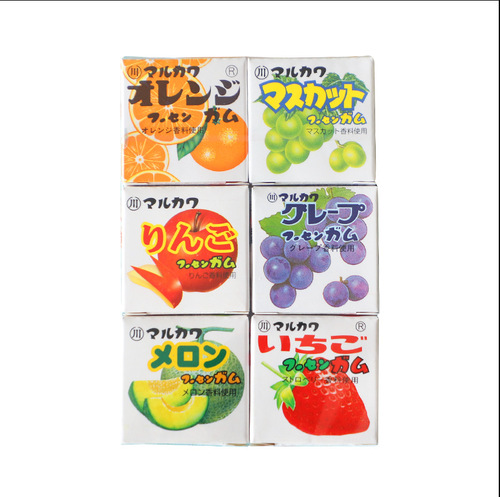 Japanese imported snacks Marukawa comprehensive fruit-flavored gum children's bubble gum assorted flavor Goddess Day candy