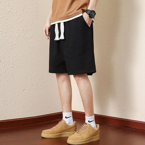 Waffle Short Men's Summer Outerwear Loose Breathable Thin Basketball Sports Five-Pocket Pants for Summer