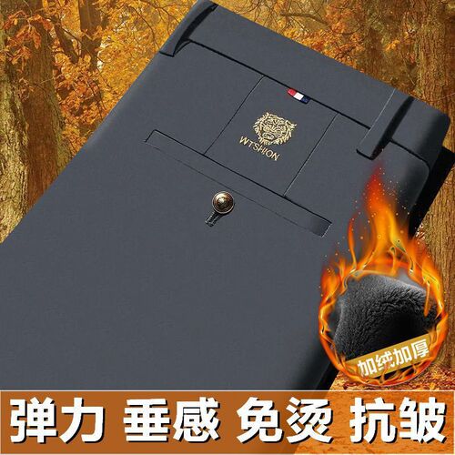 Foreign trade wholesale, Amazon autumn and winter casual pants, thick stretch straight anti-wrinkle loose embroidered tiger head men's pants, high