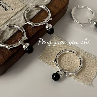 �؄�S925���y��ɫ���ӽ�ָŮ���Ժ��s�r�и߼��кڬ���_��ʳָ�h
