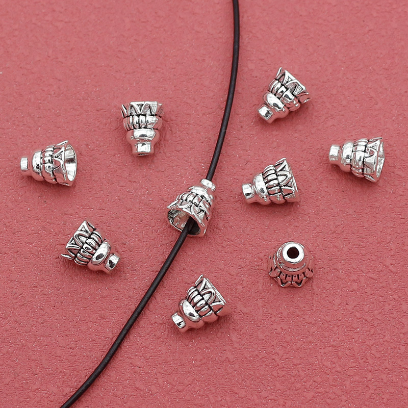 Antique Xizang Silver Three-way Torto Buddha Pagoda Bodhi Culture Play Buddha Beads Tower Head Tower Hat Accessories DIY Accessories