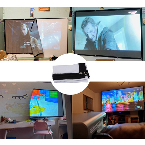 Portable High-Definition Mini Projector for Home and Office Use, with a Projection-Folding Screen, Movie Cloth, and a Direct-Source Factory