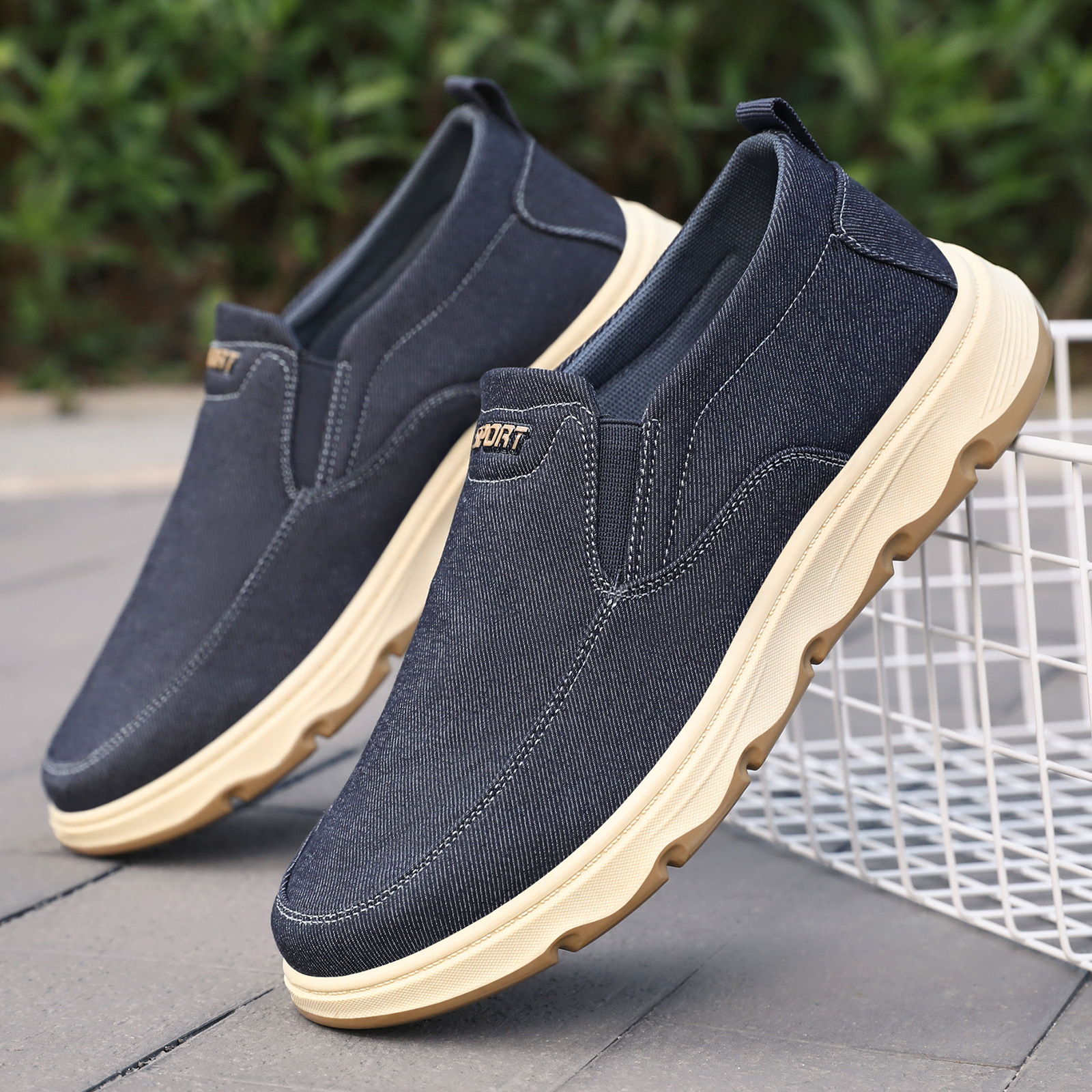 Zapatos de tela para hombres una primavera zapatos casuales un pedaleo ventilado viejos zapatos de tela de Beijing zapatos ligeros superficiales