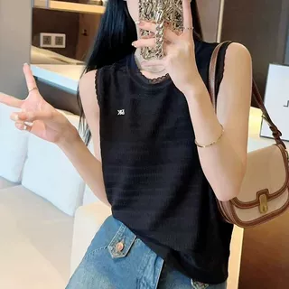 吊带少女风小众纯欲风背心短款打底简约薄款圆领宽松轻职风