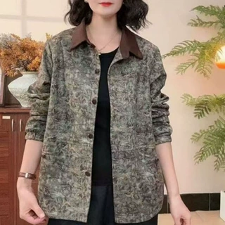 春秋装妈妈装时尚妈妈宽松气质减龄显瘦外套休闲百搭长袖上衣