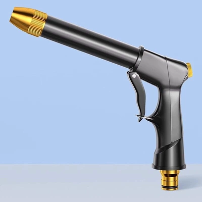 High pressure car wash water gun, Car Wash Nozzle for Home - all-metalblack-high-pressure-reinforced-metal-lance