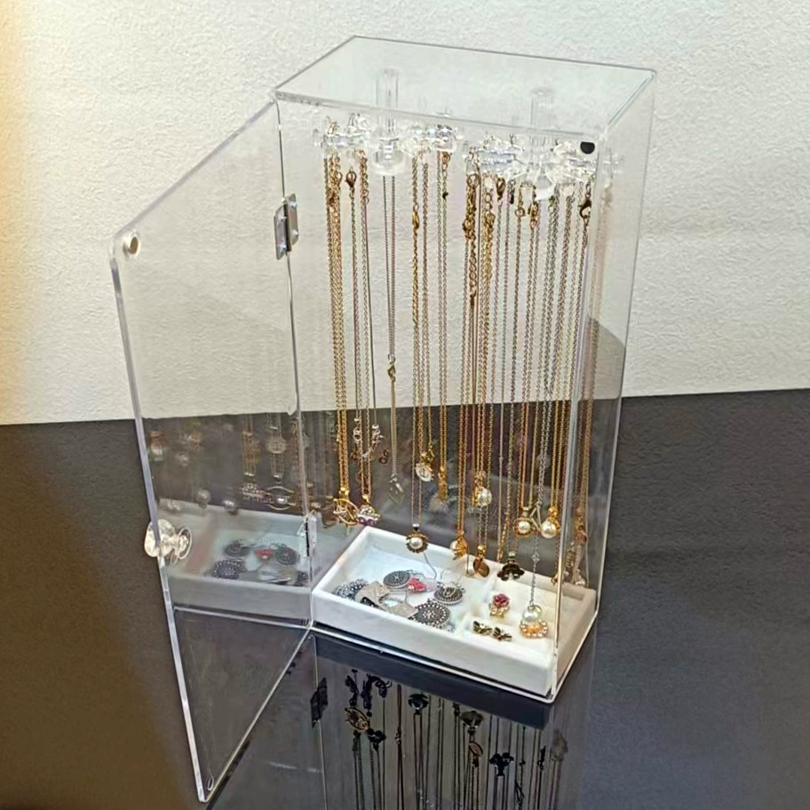 Новая Пылезащитная акриловая бархатная коробка Подставка для ожерелья Подставка для жемчужного ожерелья Новый браслет Браслет для хранения ожерелья