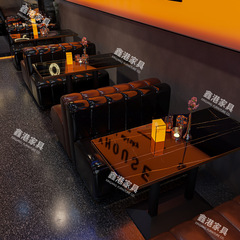 清バーカード座ソファーカフェミルクティーバーベキュー店工業風商用居酒屋バーテーブルと椅子の組み合わせ