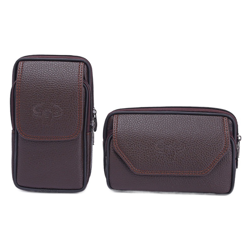 Simple Men's Business Wear Belt Waist Bag Wear-Resistant Waterproof Work Bag Large Capacity Coin Purse Mobile Phone Bag Waist Bag