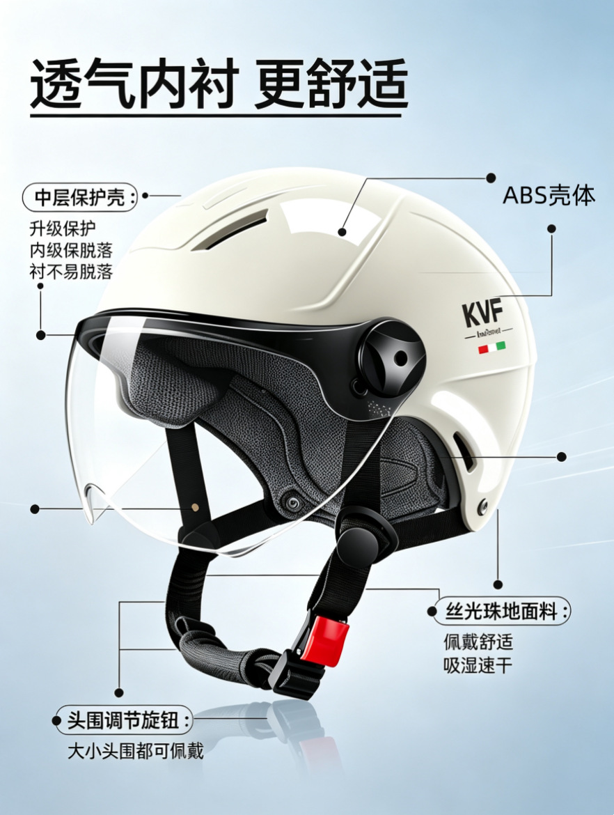 3C certified electric motorcycle helmet for men and women, summer half helmet, suitable for all seasons, electric scooter safety helmet