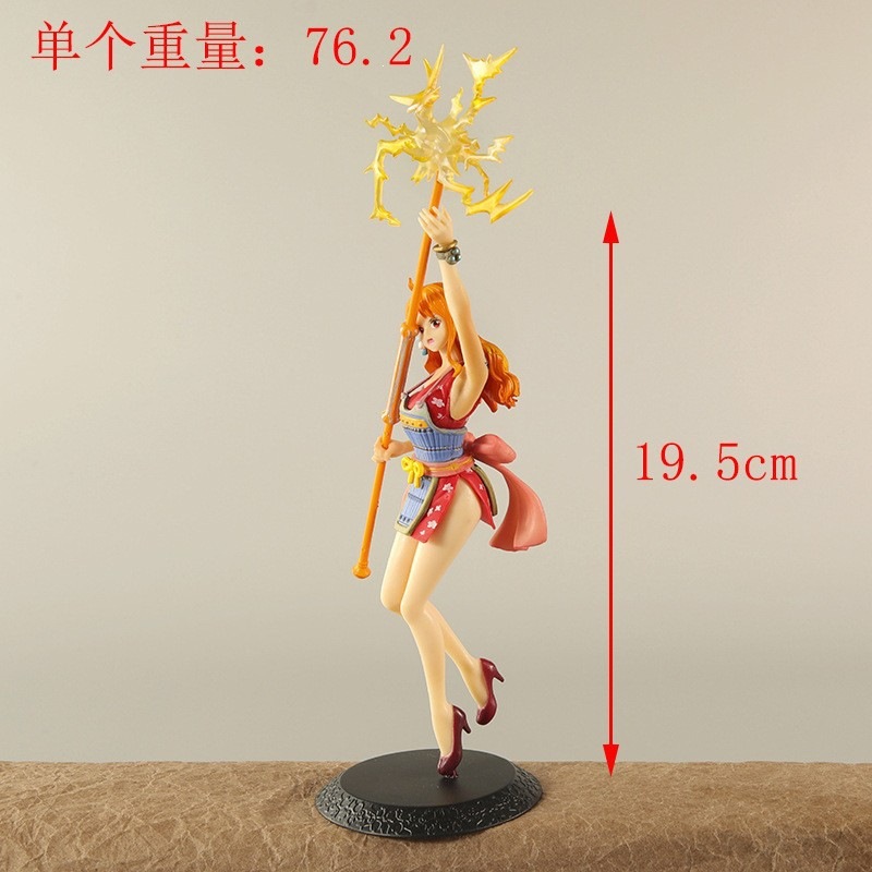 One Piece figure, 2D anime cartoon merchandise, Nami standing pose action figure toy decoration