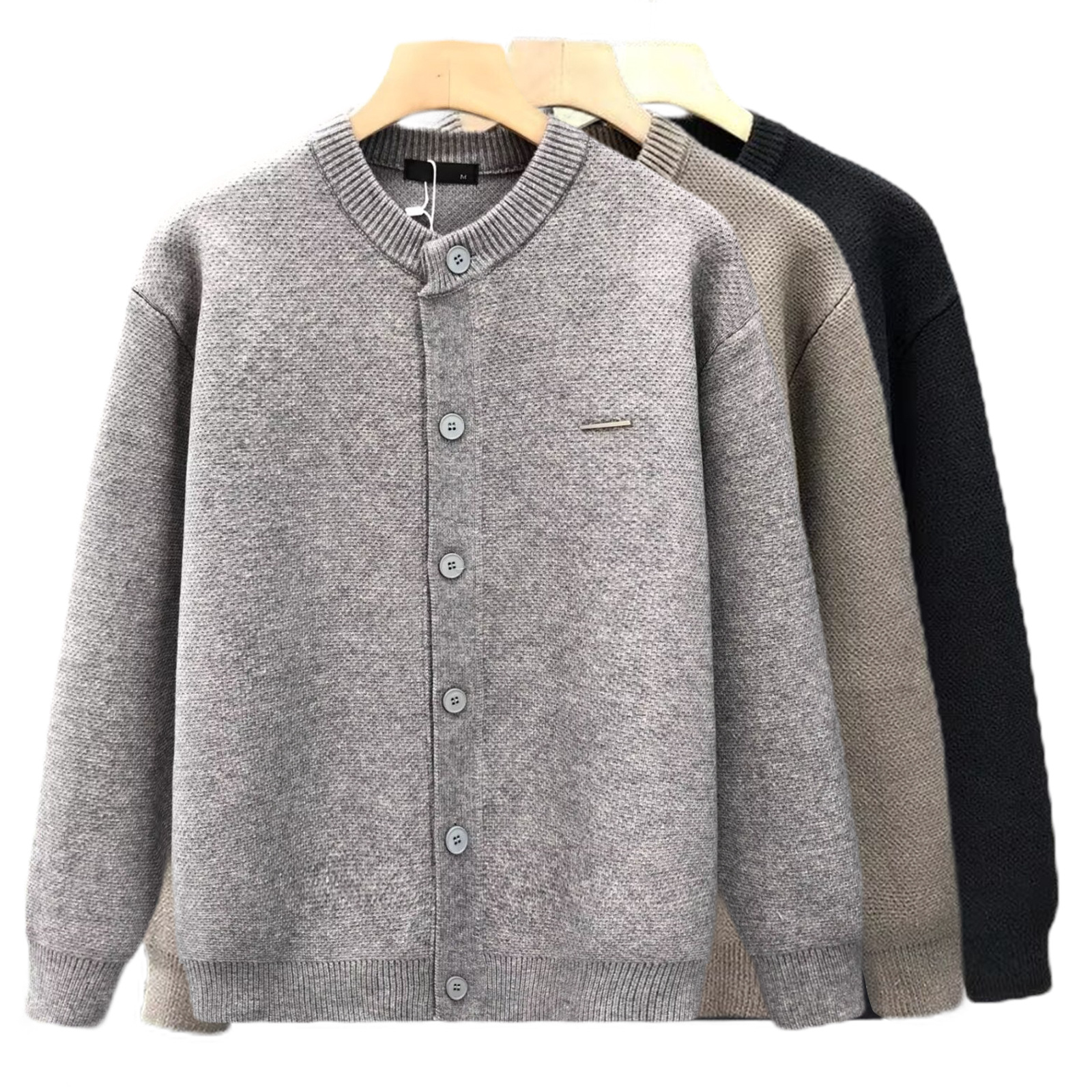 Explosiones transfronterizas de tamaño europeo suéter de jersey de gran tamaño cardigán chaqueta de color sólido fábrica de negocios al por mayor