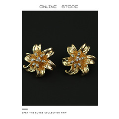 立體黃花菜鑲鑽紐扣時尚西裝粗花呢外套扣子皮草大衣女衣服裝飾扣