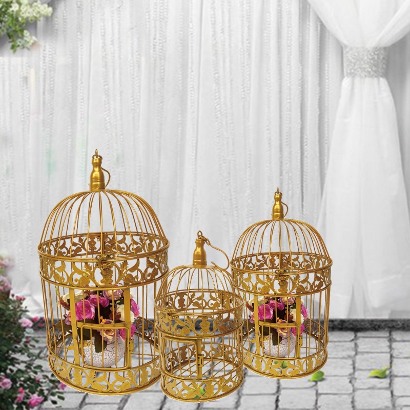 欧式铁艺装饰鸟笼 橱窗摆件 白色摄影道具 大型号酒店婚庆鸟笼