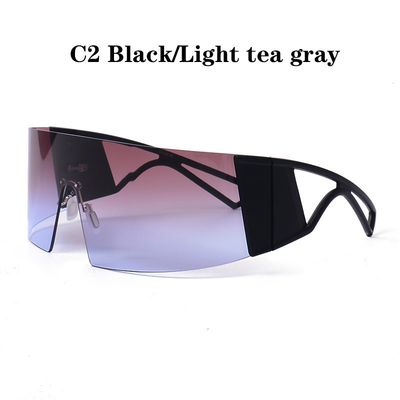 2021 New Fashionable Large Frameless One Piece Men's and Women's Sunglasses Windshields_voghion.com