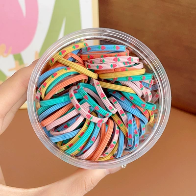 Saç üçün rezinlər Baby Durable Hair Rope with Good Elasticity - large-printed-can-of-100-sticks