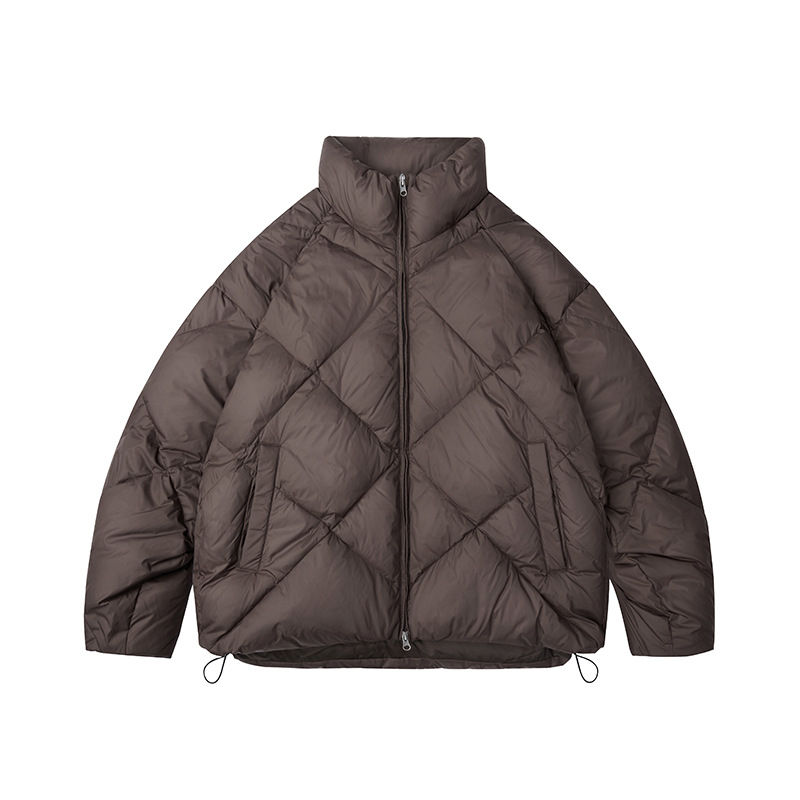 Winter solid Japanese retro keep warm down jacket with down