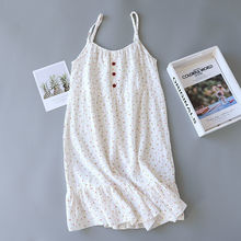 棉纱睡衣纱布吊带睡裙女夏季薄款新款棉甜美可爱公主风家居裙批发