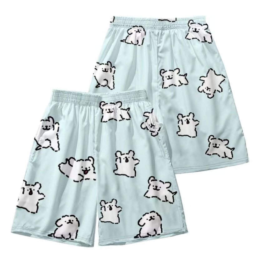 라인퍼피반바지-그린