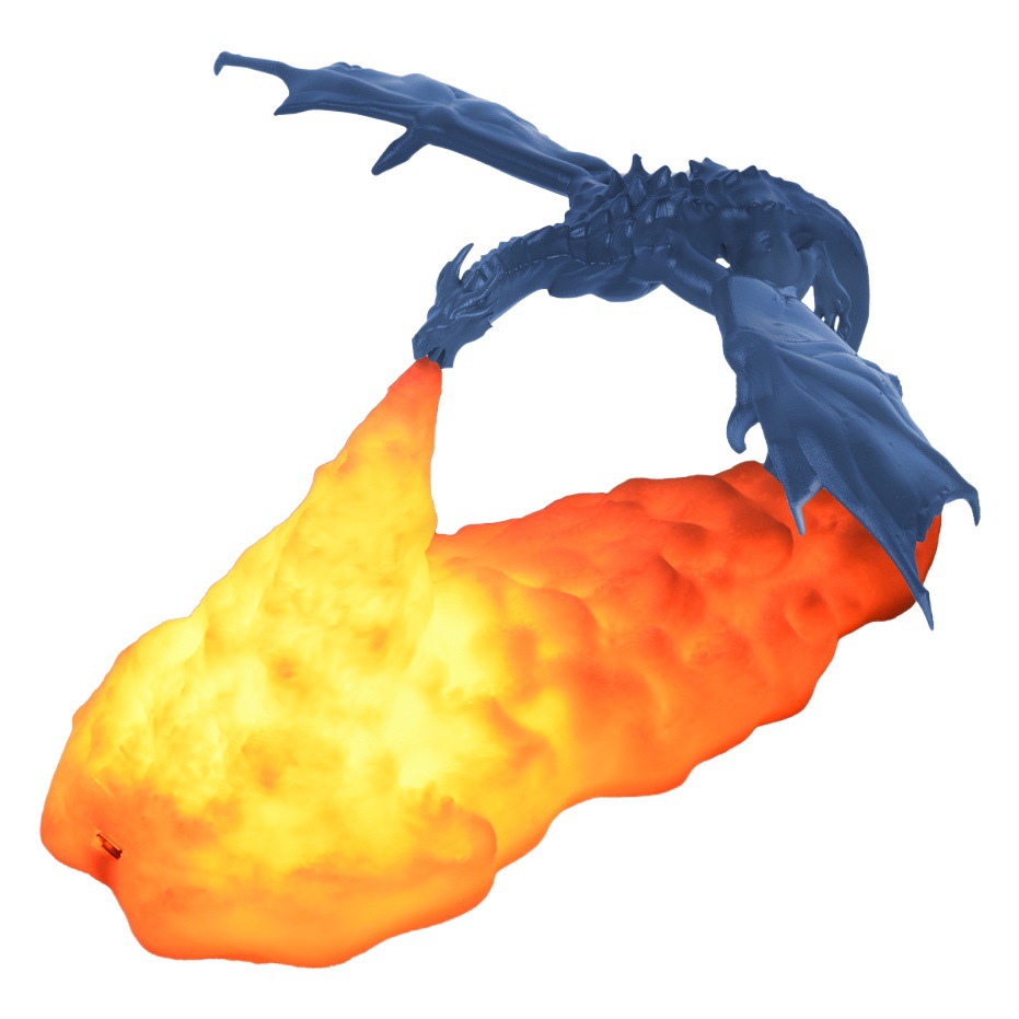 Impresión 3D luz de la noche dragón de fuego dragón de hielo luz nueva exótica creativa decoración del hogar lámpara de mesa regalo de los niños transfronteriza nuevo