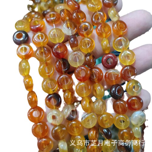 Jade Pendant Tiger Eye Stone Pendant Large Hole Tiger Eye Stone Pendant Necklace Accessory Abacus Bead Pendant Jade Bead Pendant