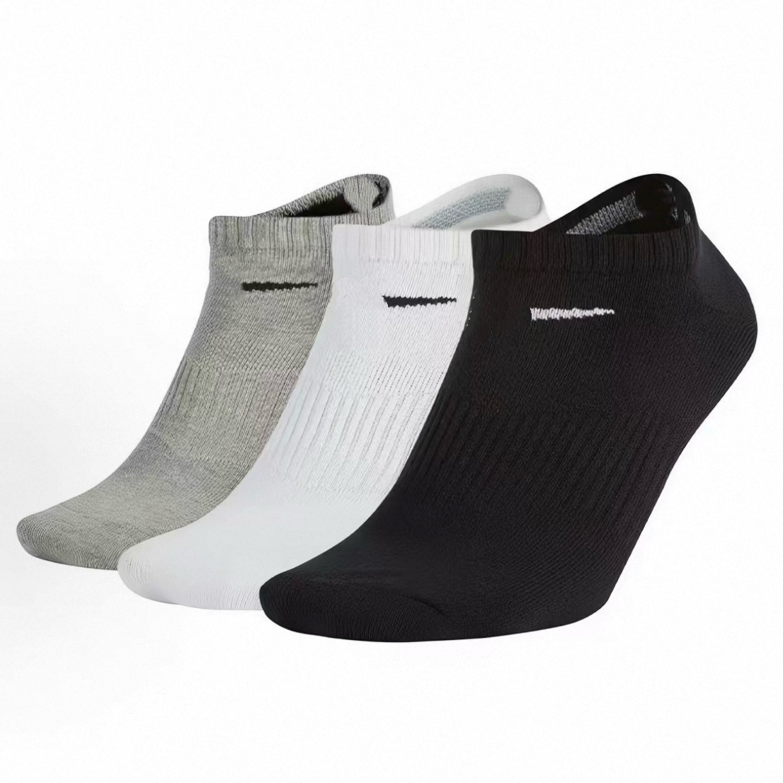 Nike Ankle Socks Cushioned Black White Grey