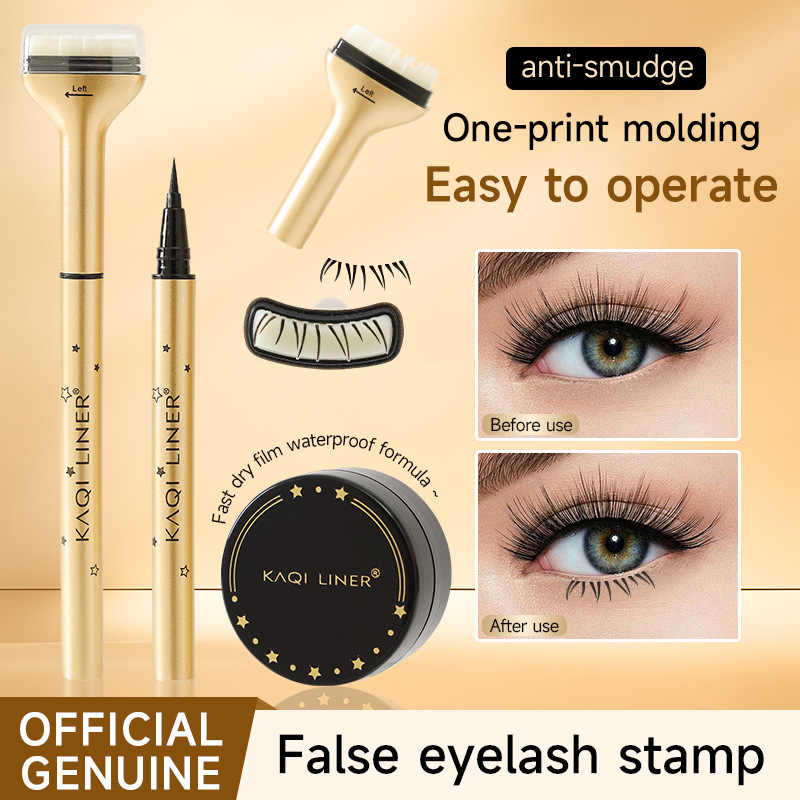 Cross-Border Dual-Ended Lower Lash Stamp Eyeliner Pen Two-In-One Mascara Eyeliner Liquid Pen Kaqiliner Long-Lasting Makeup