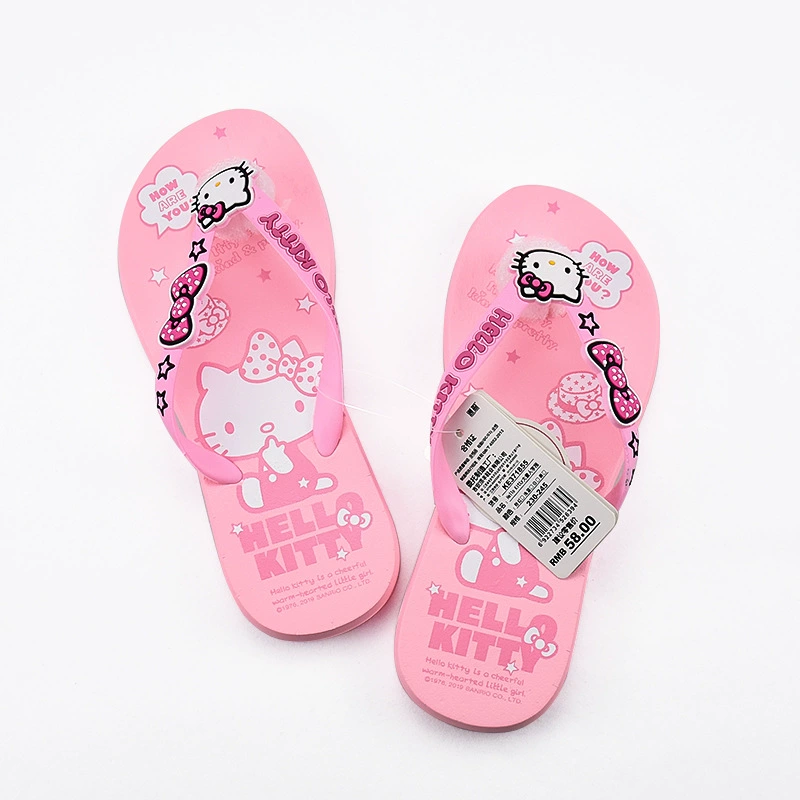 Шлепанцы (Hello Kitty) пляжные сандалии, гибкая нескользящая подошва, размеры 230–250 мм