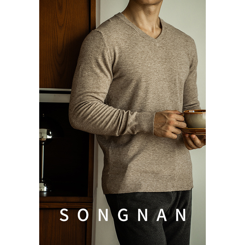 Songnan Men's V Neck Wool Self-Heating Long-Sleeved Casual Knitwear Knitwear Men's Autumn and Winter Warm Base Layer Songnan Men's V Neck Wool Self-Heating Long-Sleeved Casual Knitwear Knitwear Men's Autumn and Winter Warm Base Layer