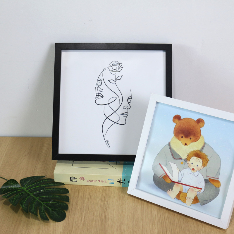 Simple Square Wooden Photo Frame Creative Desktop Table Photo Frame Photo Advanced Wall Hanging Exquisite Manufacturer Wholesale