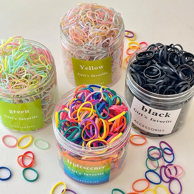 El cabello del bebé está atado, la banda elástica alta, la banda elástica desechable, la trompeta de color para niños no daña el cabello, la banda elástica pequeña