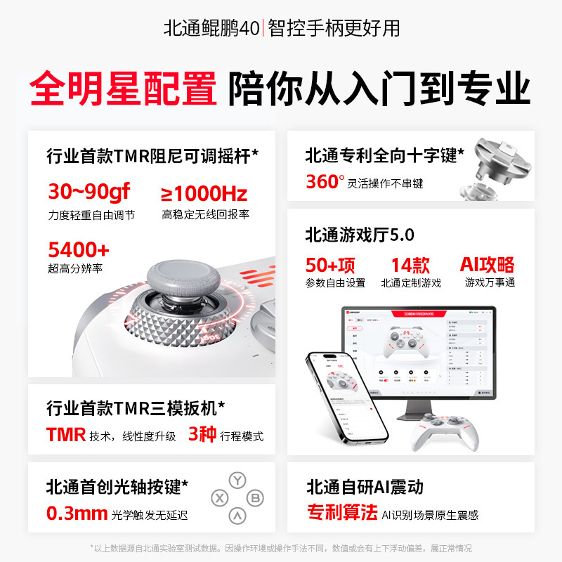 Beitong Kunpeng 40 オーロラブルースターフラッシュハンドルスマートゲームハンドル pcswitch ワイヤレスモンスターハンター|undefined