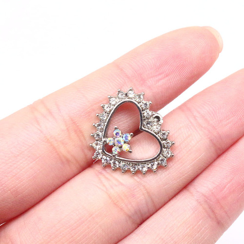 Gaibei European and American cross-border heart-shaped navel ring, navel nail, inverted flower navel ring, body piercing jewelry