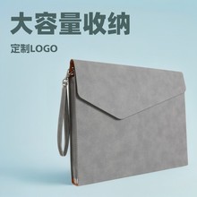 商务高颜值皮质PUA4文件袋大容量办公资料档案收纳文件夹可印logo