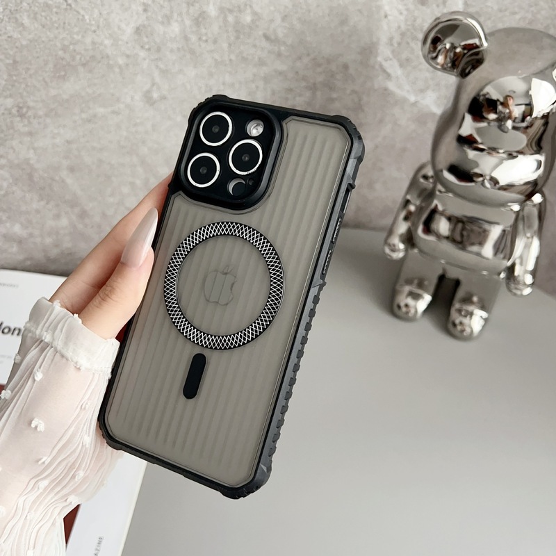 瓦楞竖条适用iphone17Pro肤感磨砂手机壳苹果16磁吸12牙槽保护套|undefined