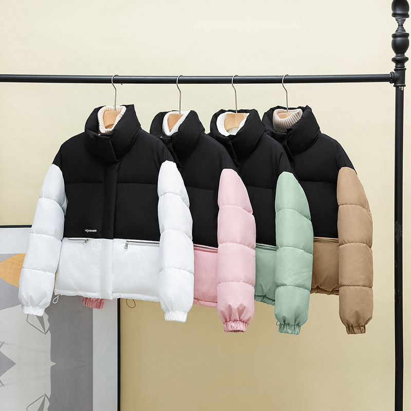 Damenbekleidung Baumwollmantel lockere dicke Wintermäntel Baumwollmantel Stehkragen kleine Baumwolljacke Modemantel_voghion.com