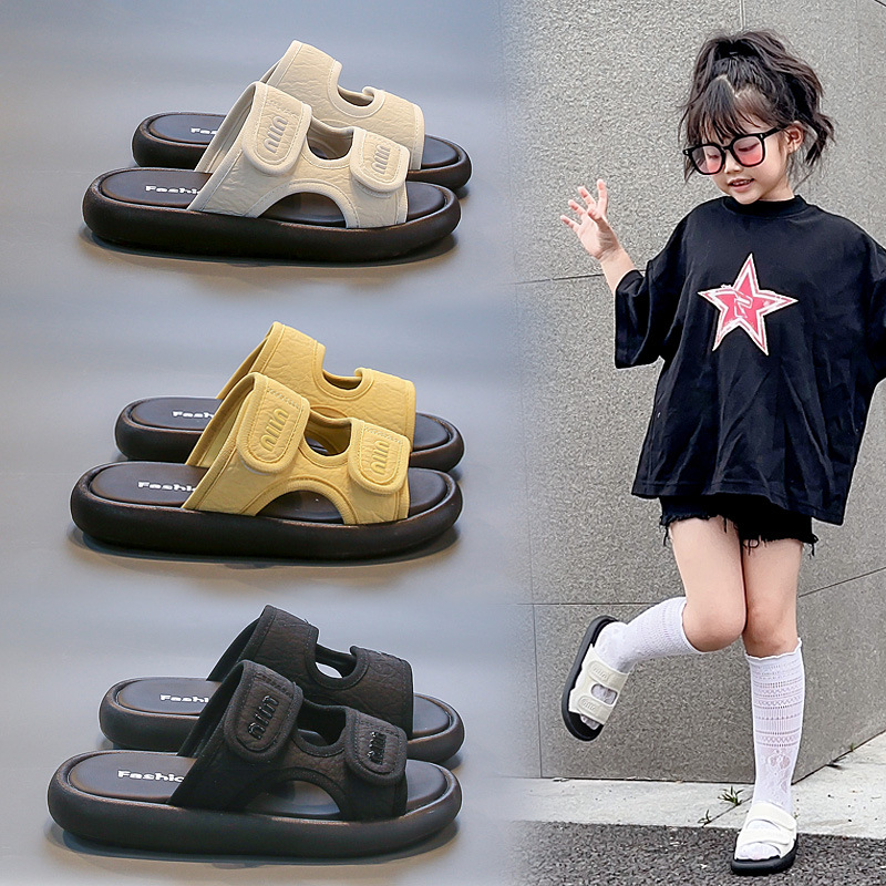Children's Open-Toe Sandals 2025 Summer Hot Style Soft-Soled Non-Slip Baby Girl Slippers Fashionable Boys Casual Shoes