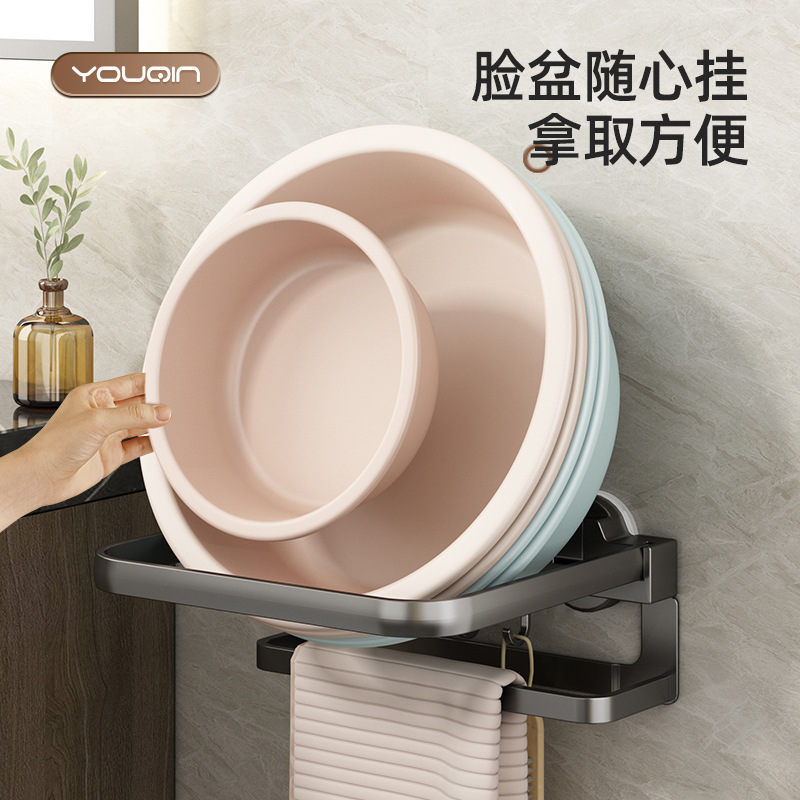 吸盤壁掛け洗面器ラック洗面器フックトイレ棚浴室トイレ洗面器洗面器収納棚|undefined