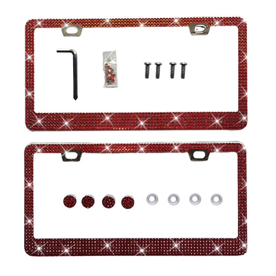 License plate holder/license plate holder, Standard License Plate Frame, Thickened Aluminum - red-double-piece