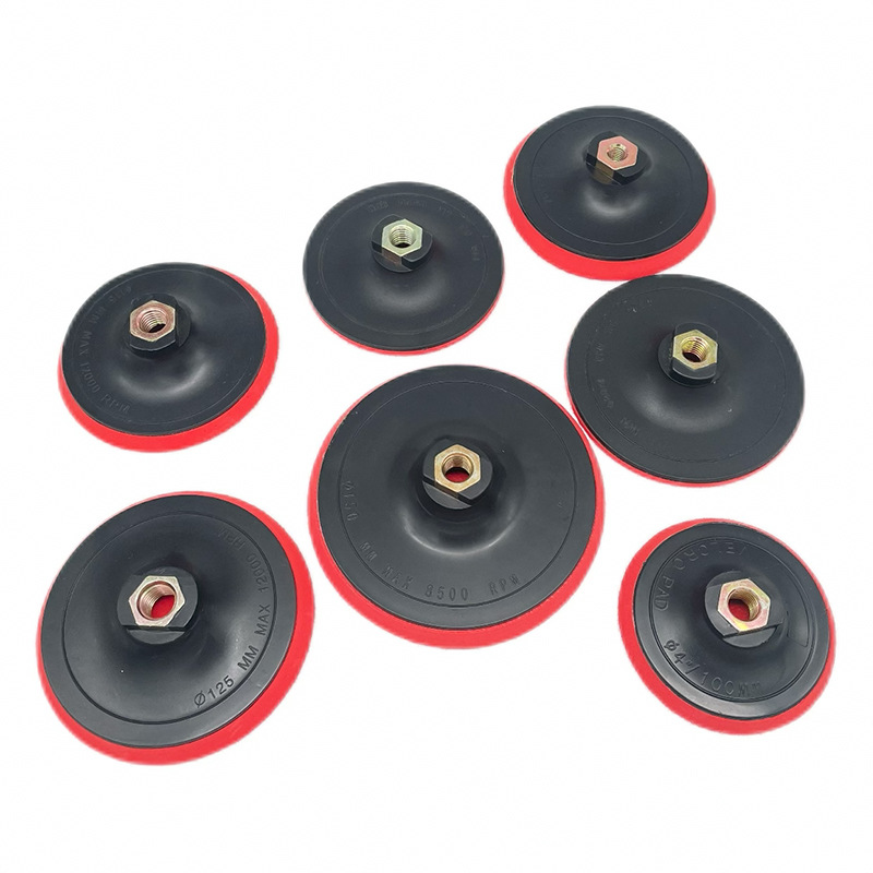 六角款角磨机电动打磨抛光盘海绵植绒砂纸抛光自粘盘吸盘打磨吸盘