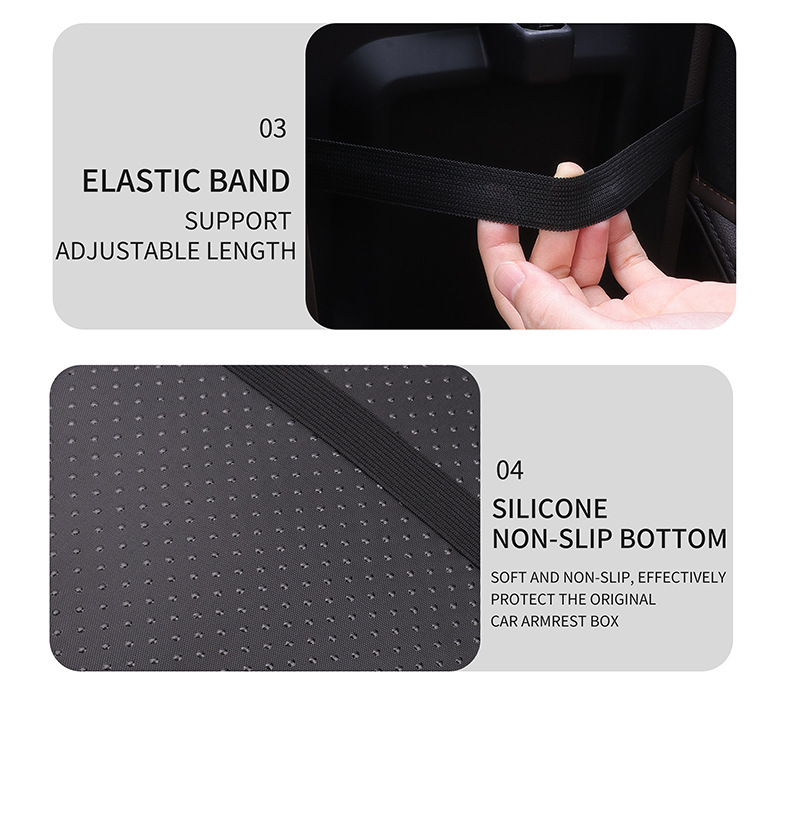 Car Armrest Box Pad Leather Elbow Support