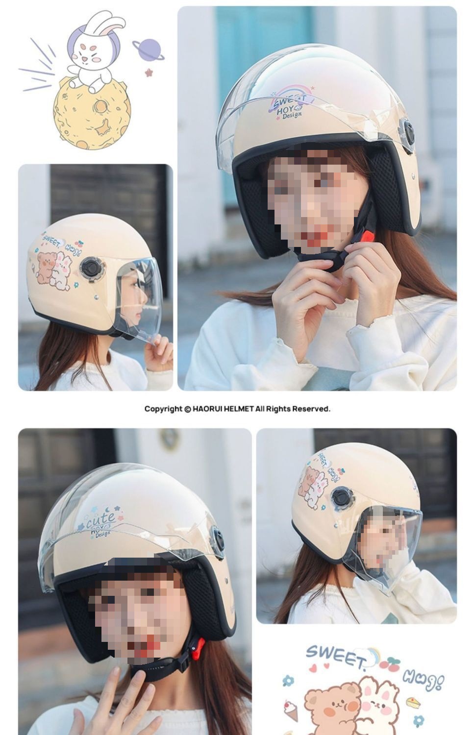 Electric Motorcycle Helmet For Men and Women, Universal, Four Seasons