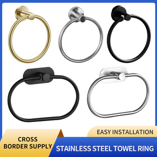 304 stainless steel round towel ring toilet bathroom need perforated oval towel rack stainless steel ring hook