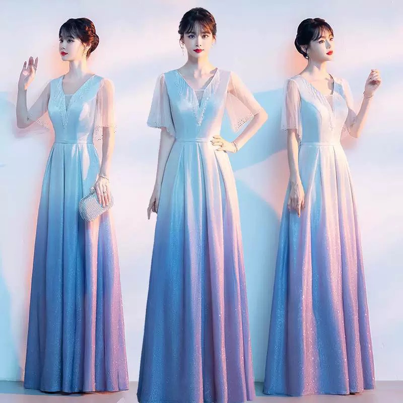 大合唱服演出服女新款长裙合唱团舞台演出服装指挥朗诵比赛礼服裙