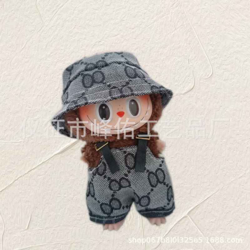 第一世代と第二世代のラブブベビー服 17 センチメートルラブブシッティングパーティー LABUBU 服アクセサリークールキャップオーバーオール|undefined