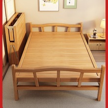 竹床折叠床单人双人简易家用款成人竹板凉床一米二出租房硬板木床